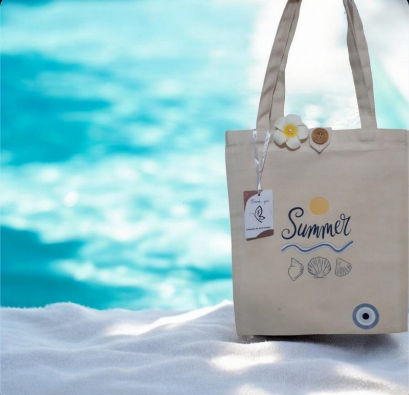 Tote Bag Summer avec fermeture bouton